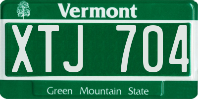 VT license plate XTJ704