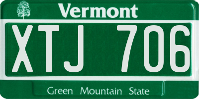 VT license plate XTJ706