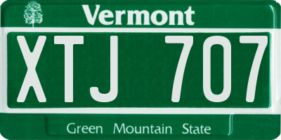 VT license plate XTJ707