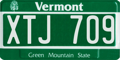 VT license plate XTJ709