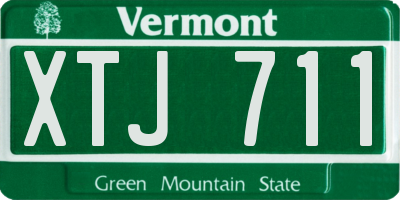 VT license plate XTJ711