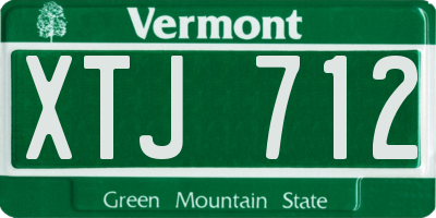 VT license plate XTJ712