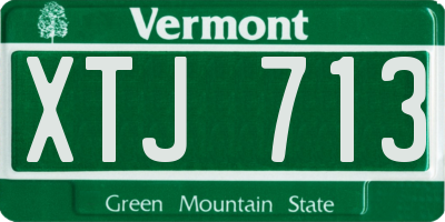 VT license plate XTJ713