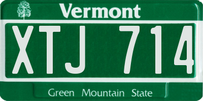 VT license plate XTJ714