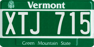 VT license plate XTJ715