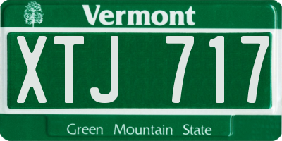 VT license plate XTJ717