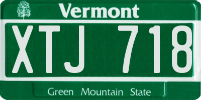 VT license plate XTJ718