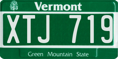 VT license plate XTJ719