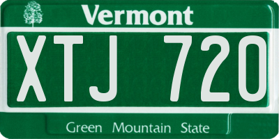 VT license plate XTJ720