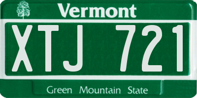 VT license plate XTJ721