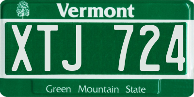 VT license plate XTJ724
