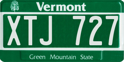 VT license plate XTJ727