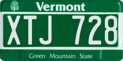 VT license plate XTJ728