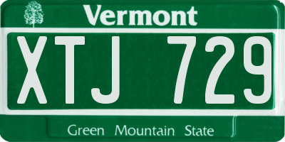 VT license plate XTJ729