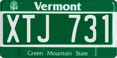 VT license plate XTJ731