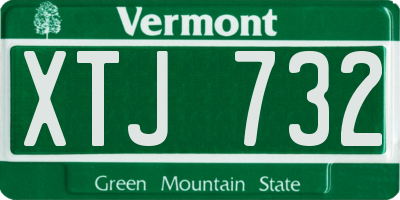 VT license plate XTJ732