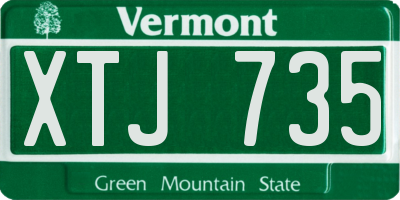 VT license plate XTJ735
