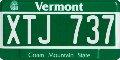VT license plate XTJ737