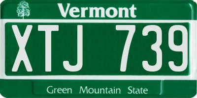 VT license plate XTJ739