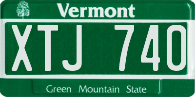 VT license plate XTJ740