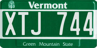 VT license plate XTJ744