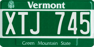 VT license plate XTJ745