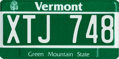 VT license plate XTJ748
