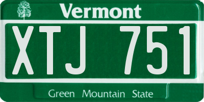 VT license plate XTJ751