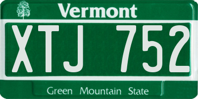 VT license plate XTJ752