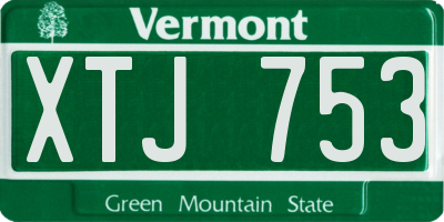 VT license plate XTJ753