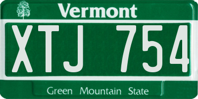 VT license plate XTJ754
