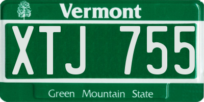 VT license plate XTJ755