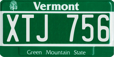 VT license plate XTJ756