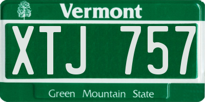 VT license plate XTJ757