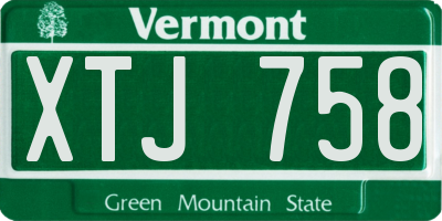 VT license plate XTJ758