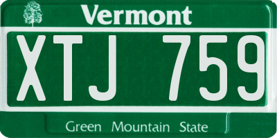 VT license plate XTJ759