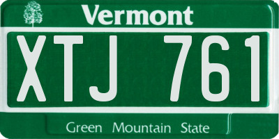 VT license plate XTJ761