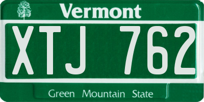 VT license plate XTJ762