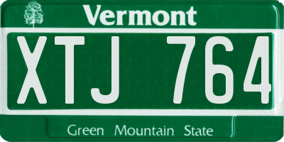 VT license plate XTJ764