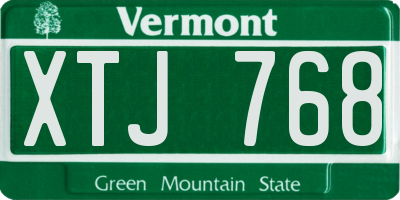 VT license plate XTJ768