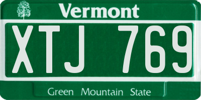 VT license plate XTJ769
