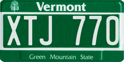 VT license plate XTJ770