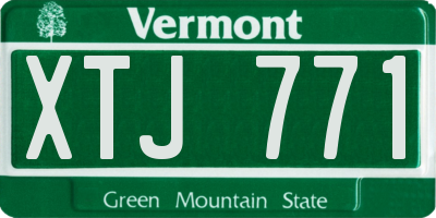 VT license plate XTJ771