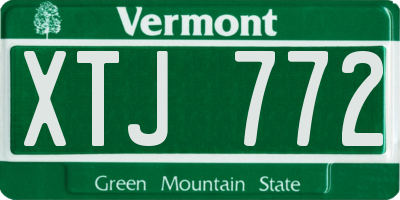 VT license plate XTJ772