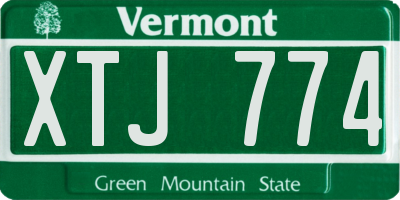 VT license plate XTJ774