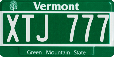VT license plate XTJ777