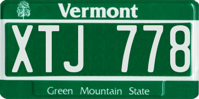 VT license plate XTJ778