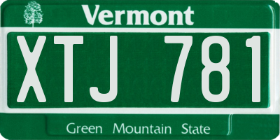 VT license plate XTJ781