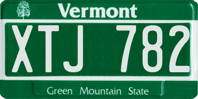VT license plate XTJ782