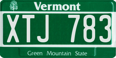 VT license plate XTJ783